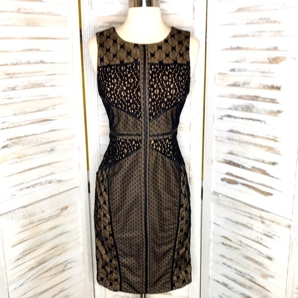 HEARTLOOM l Anthropologie Black Lace Topography Cocktail Dress Size Smal… - Picture 4 of 13